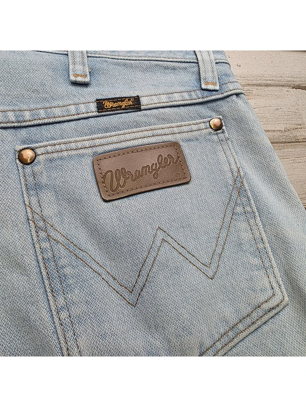 VTG Wrangler Jeans Mens 34x30 Cowboy Cut Light Wash Denim Boot - Western 13MWZGH